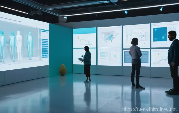 AI 윤리와 AI 윤리 인증 - **Prompt 1: Human-Centric AI Development**
    "A diverse group of individuals, including men, women...