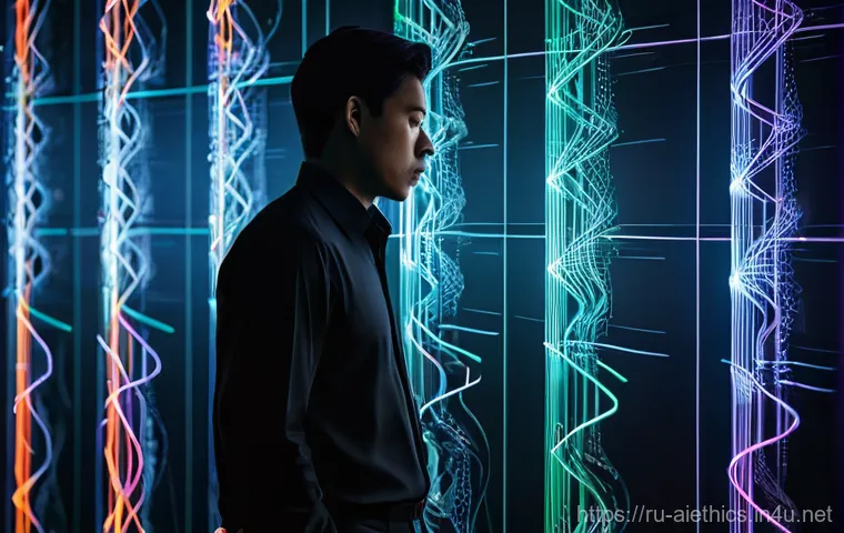 AI 윤리와 AI 투명성 - **AI Transparency: The Unveiled Black Box**
    A thoughtful individual, appearing as a professional...